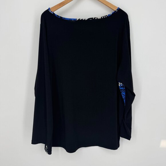 Susan Graver Womens Liquid Knit Tunic Top Size 2x Floral Long Sleeve Stretch - Picture 6 of 7